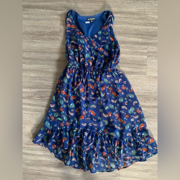 Blue dress with elastic waist - Picture 5 of 11